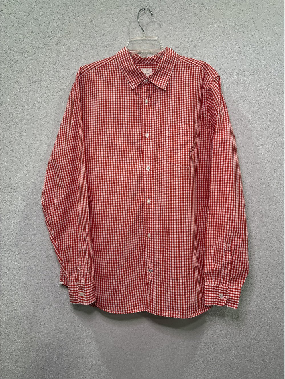 Gap Lived-In Red & White Gingham Button Down Shirt - XL